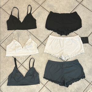 Women's Intimates Set - Black, White, Gray